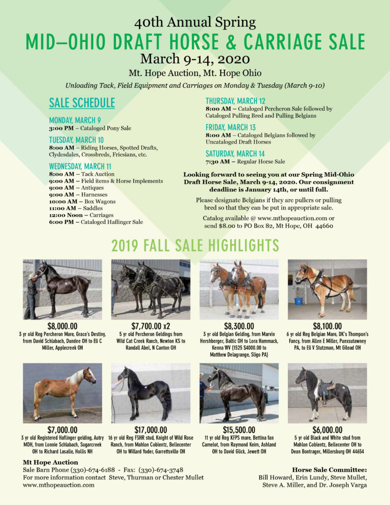 40th Annual Spring MidOhio Draft Horse & Carriage Sale